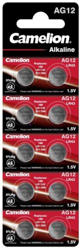 Camelion AG12 / LR43 Alkaline Button Cell B10