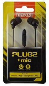Maxell Plugz + Mic Căşti negre