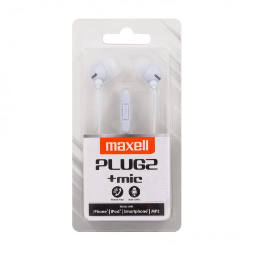 Maxell Plugz + Mic Căşti albe