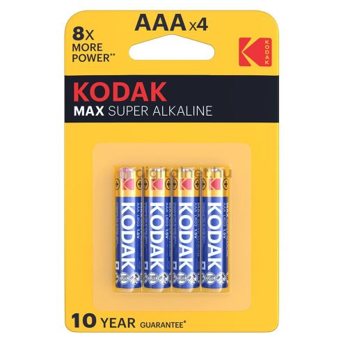 Microbaterie alcalină Kodak MAX cu durată lungă de viaţă AAA LR03 (1,5V) B4