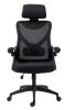 Scaun rotativ de birou ZELUX, scaun ergonomic cu tetieră negru