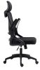 Scaun rotativ de birou ZELUX, scaun ergonomic cu tetieră negru