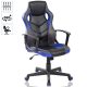 Scaun ZELUX gamer cu braţ în albastru - negru
