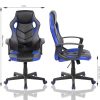 Scaun ZELUX gamer cu braţ în albastru - negru