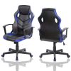 Scaun ZELUX gamer cu braţ în albastru - negru