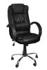 Scaun de birou executiv Premium Relax cu picioare şi cotieră cromate - negru