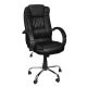 Scaun de birou executiv Premium Relax cu picioare şi cotieră cromate - negru
