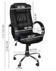 Scaun de birou executiv Premium Relax cu picioare şi cotieră cromate - negru
