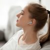 Căşti wireless Zelux, Bluetooth 5.3, reducere a zgomotului, afişaj, alb