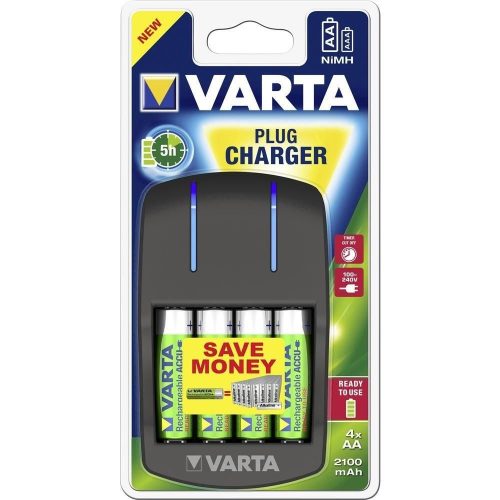 Încărcător de baterii Varta Plug +4 X 2100mAh baterie AA