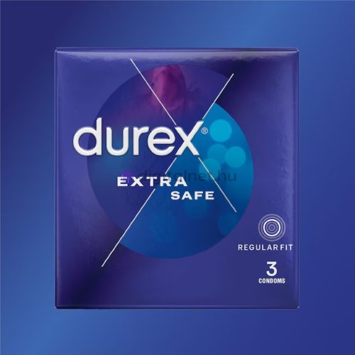 Prezervative Durex Extra Safe, 3 prezervative, protecţie suplimentară, cu lubrif