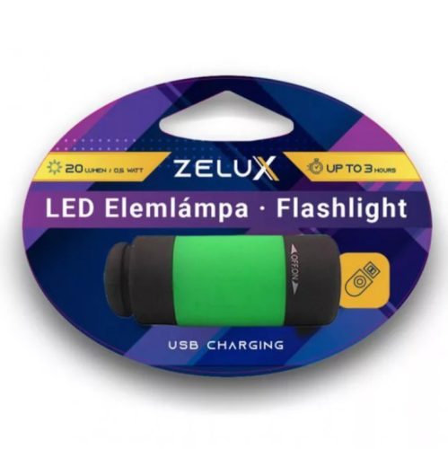 Zelux Led USB Lanternă reîncărcabilă 0,5W verde