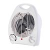 Ventilator electric alb cu încălzire radiantă