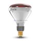 Bec infraroşu 250W E27 - lampă cu incandescenţă R125 semi roşie, reglabilă