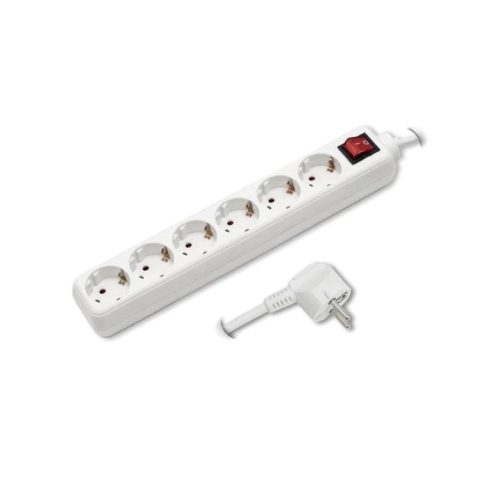 Prelungitor cu 6 prize, 5m, cu întrerupător, 16A, cablu 1,5mm2

