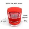 Set de lumini LED pentru biciclete cu capac din silicon oi baterii 2032 (roou, a