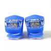 Set de lumini LED pentru biciclete cu capac din silicon şi baterii 2032 (albastr