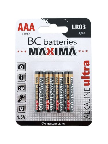 BC Maxima Micro Baterie alcalină cu durată de viaţă ultra lungă AAA (LR6) B4