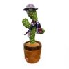 Interactiv vorbind înapoi dans, muzică, cactus luminat cu pălărie mov