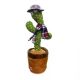 Interactiv vorbind înapoi dans, muzică, cactus luminat cu pălărie mov