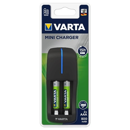 Încărcător de baterii Varta + 2 baterii de 800 mAh