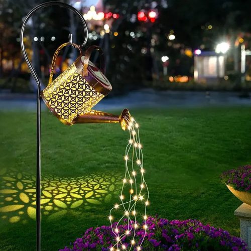 Rezervor solar de apă cu lumină LED, efect de jet de apă, alb cald IP44
