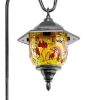 Tiffany LED lampă solară cu panou solar, lumină decorativă de grădină plug-in
