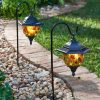 Tiffany LED lampă solară cu panou solar, lumină decorativă de grădină plug-in
