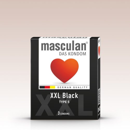 Prezervativ Masculan 3 bucăţi XXL Negru