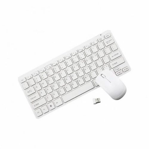 Tastatură şi mouse wireless mini 2.4 GHz USB, ultra compact, cu funcţii multimed