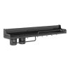 Raft de depozitare pentru bucătărie montat pe perete, metal negru, cu cârlige şi