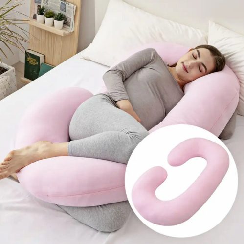 Pernă de sarcină în formă de C 140x80 cm, suport complet pentru corp, material p