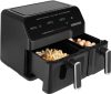 Frigider cu aer cald Cuptor cu coş dublu XXL 8,3L 2700W 2 zone de gătit zonă dub