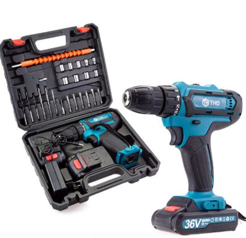 Set burghiu şi şurubelniţă fără fir cu 28 de accesorii + 2 baterii Li-ion 36V al