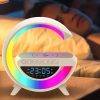 Încărcător wireless 5 în 1 - Bluetooth, ceas, difuzor, lampă RGB, alarmă