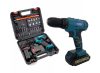 Set burghiu şi şurubelniţă Flinke cu 28 de accesorii + 2 baterii Li-ion 48V alba