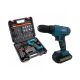 Set burghiu şi şurubelniţă Flinke cu 28 de accesorii + 2 baterii Li-ion 48V alba