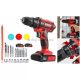 Set burghiu şi şurubelniţă fără fir cu 28 de accesorii + 2 baterii Li-ion 36V ga