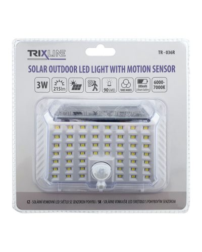 Lampă solară LED cu senzor de mişcare cu capac transparent TR 036R