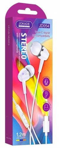 Vezetékes USB Type-C fülhallgató headset Fehér