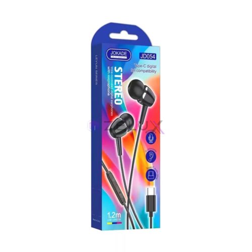Vezetékes USB Type-C fülhallgató headset Fekete