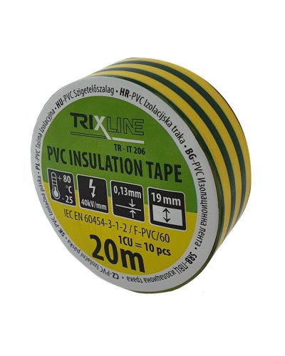 TR-IT 206 Bandă izolatoare PVC 20m - verde-galben