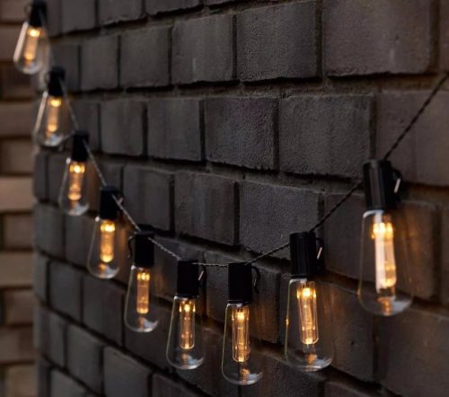 Retro Edison formă de bulb de pară LED Solar Solar Garden Decor Lampă 10pcs 4.7m