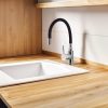 Robinet de bucătărie cu gura de scurgere flexibilă - inserţie ceramică - negru