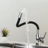 Robinet de bucătărie cu gura de scurgere flexibilă - inserţie ceramică - negru