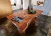 Masă de dining artizanală în stil rustic 270 x 110 cm, lemn masiv de salcâm