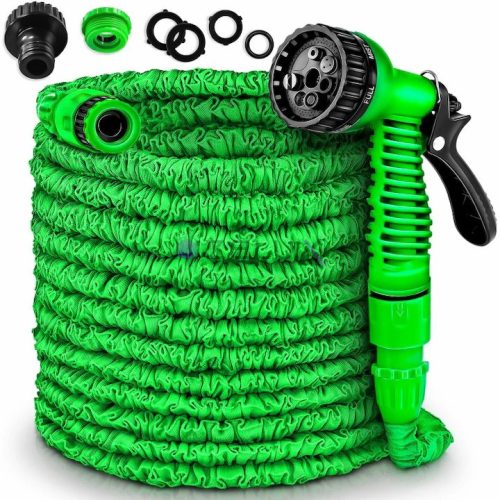 Furtun de gradina flexibil - furtun extensibil pana la 45 metri + cap multifunct