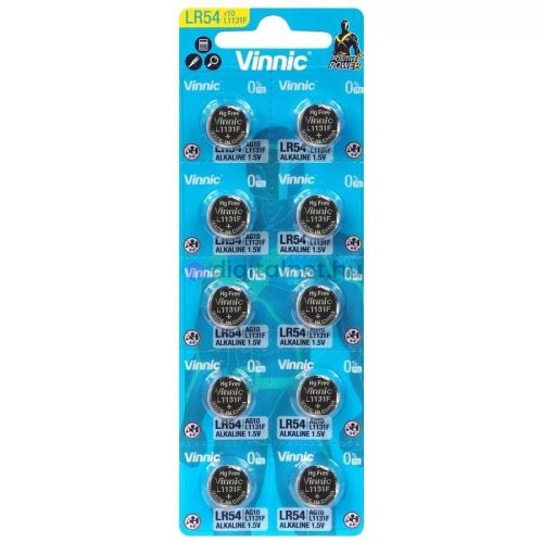 VINNIC G10 189A/LR54/AG10/LR1131 celulă alcalină tip buton B10