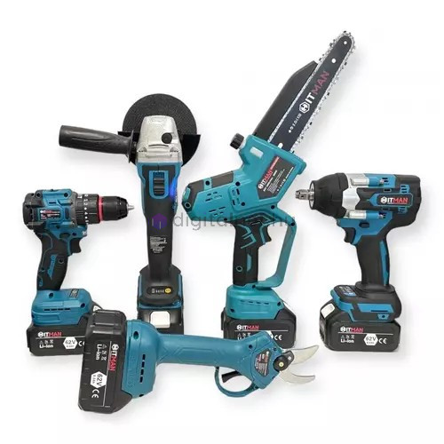 Set de scule electrice fără fir Hitman 5pcs, 3pcs cu baterie de 62V
