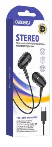 Căşti cu fir, set cu cască cu conector Type-C Negru